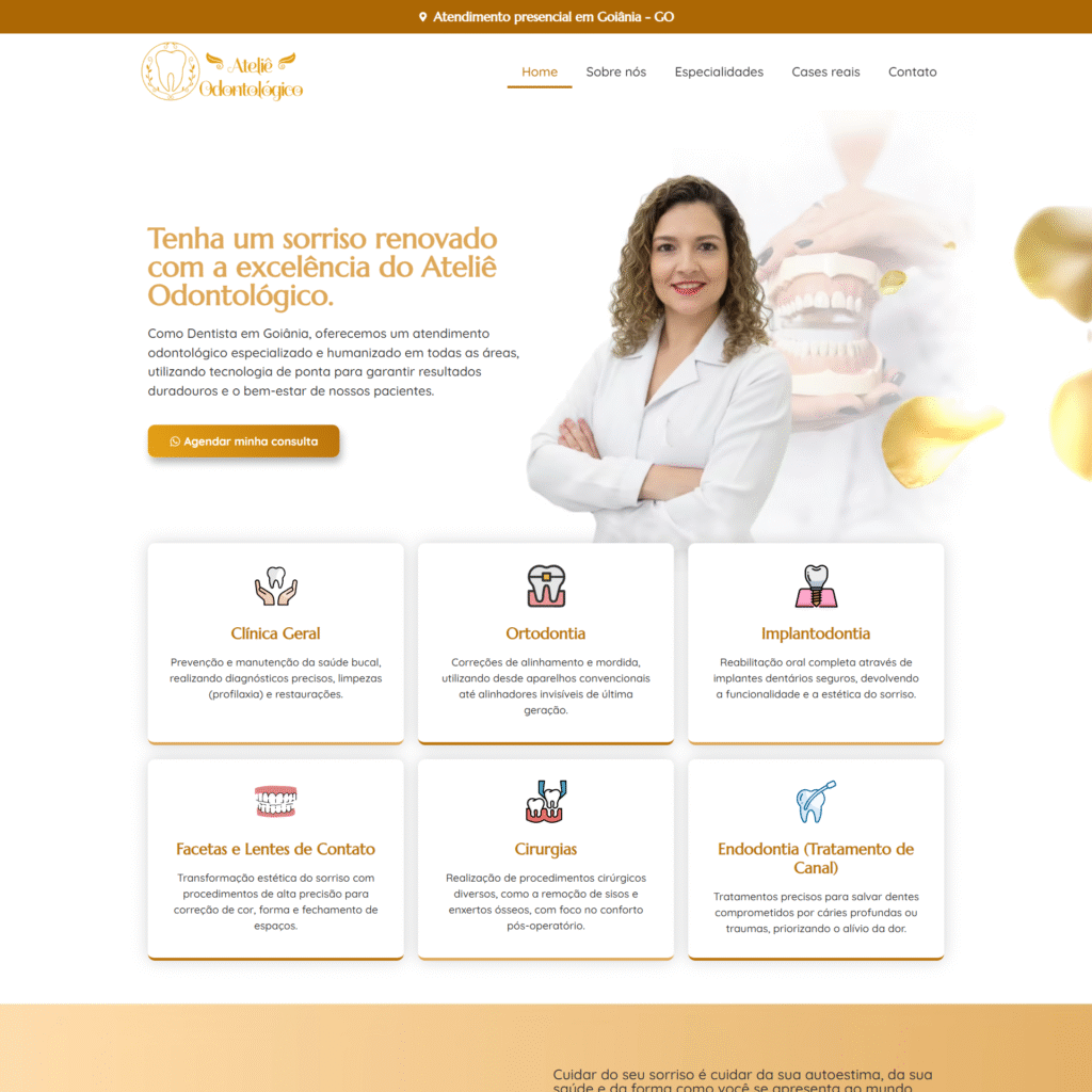 Criação de site profissional para dentista e clinica odontologica